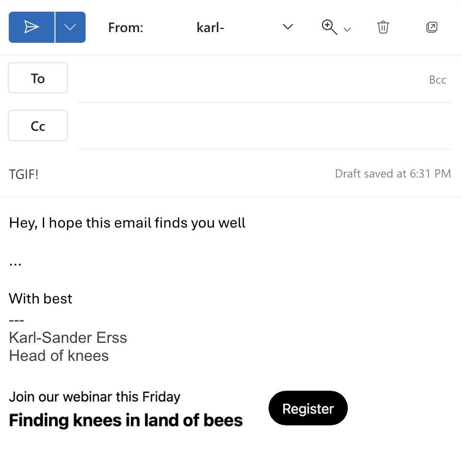 Screenshot of the footer.link dynamic footer